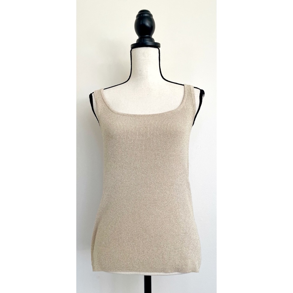 Vintage 90s Silk Metallic Knit Tank Top